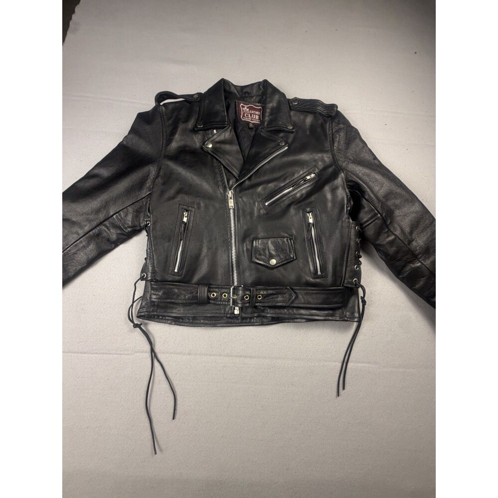 Vintage Leather Club Bike Black Lining Leather Jacket 42